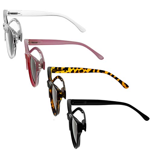 4-packing Oversize Cat-eye Bifocal Sunglasses for Women Reading Tinted Lens +...