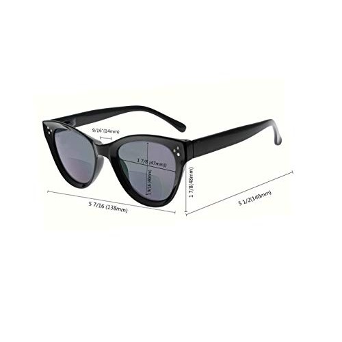 4-packing Oversize Cat-eye Bifocal Sunglasses for Women Reading Tinted Lens +...