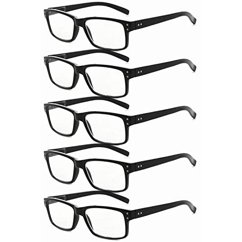 Eyekepper Mens Vintage Reading Glasses-5 Pack Black Frame Glasses for Men Rea...