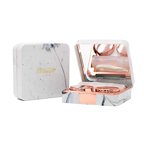 EYELOV Contact Lens Travel Case, Cute Marble Mini Contact Lens Travel Kit Hol...