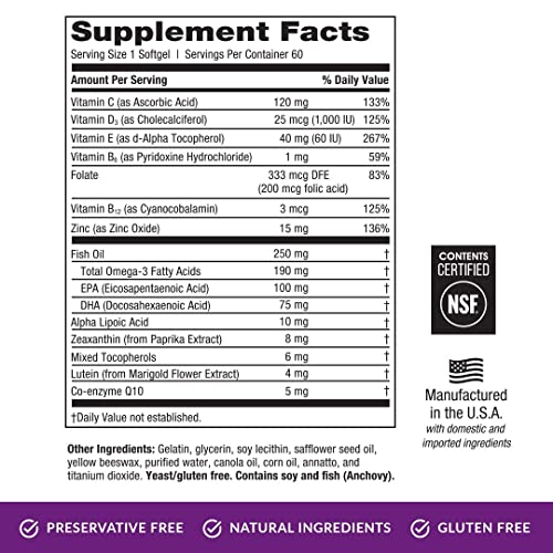 EyePromise Restore Supplement - 60 Softgel Capsules Containing Lutein, Vitami...