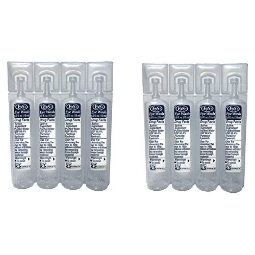 EyS Single-Use Eye Wash Two 4-Packs, 1/2-Ounce Each Vial