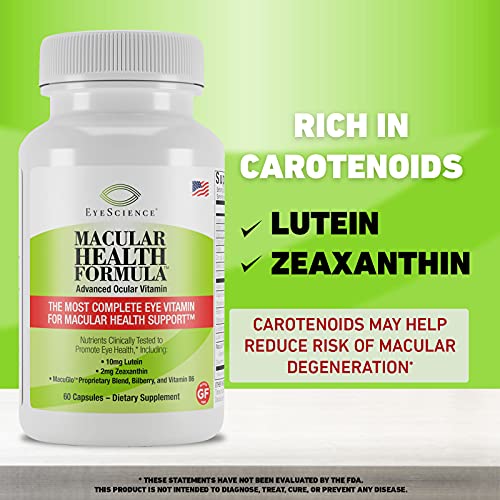 EyeScience Macular Health Beyond AREDS2 Formula, Advanced Ocular Vitamin - Co...