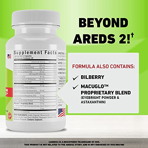 EyeScience Macular Health Beyond AREDS2 Formula, Advanced Ocular Vitamin - Co...