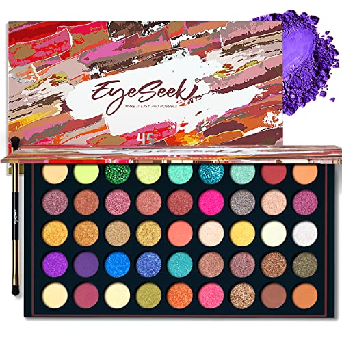 EYESEEK Bright 45 Shades Blendable Eyeshadow Eyeshadow Palette, Colorful Eye ...
