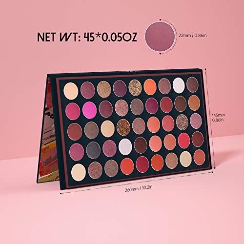 EYESEEK Matte Eyeshadow Palette, Neutral Eye Makeup Palettes Sets with Brushe...