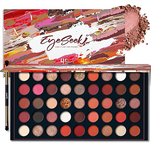 EYESEEK Matte Eyeshadow Palette, Neutral Eye Makeup Palettes Sets with Brushe...