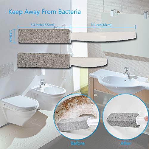 2 Pack Pumice Stone Toilet Bowl Cleaner With Extra Long Handle, EYU Pumice St...