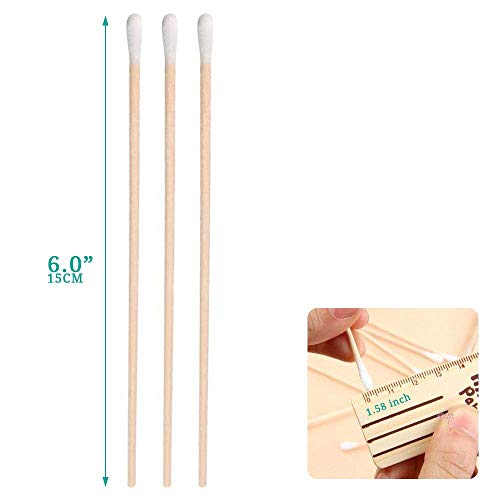 200 PCS Long Wooden Cotton Swabs, Cleaning Cotton Sticks with Wood Handle for...