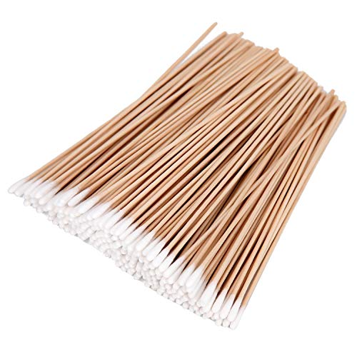 200 PCS Long Wooden Cotton Swabs, Cleaning Cotton Sticks with Wood Handle for...