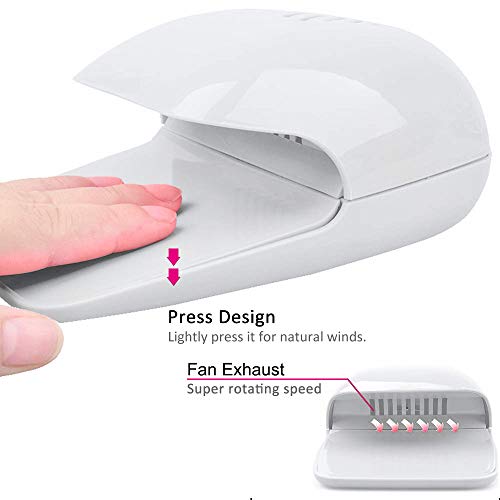 Nail Fan Dryer for Regular Nail Polish, Portable Nail Dryer Nail Art Polish M...