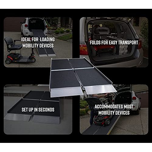 EZ-Access Suitcase Trifold Portable Ramp with an Applied Slip-Resistant Surfa...