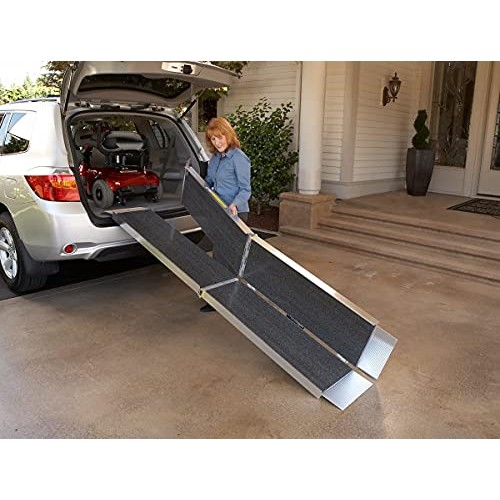 EZ-Access Suitcase Trifold Portable Ramp with an Applied Slip-Resistant Surfa...