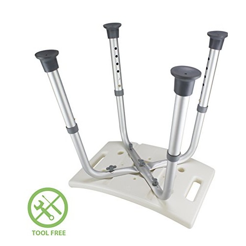 Ez2care Adjustable Lightweight Shower Bench, Bathtub Stool, White, 12.5 to 18...