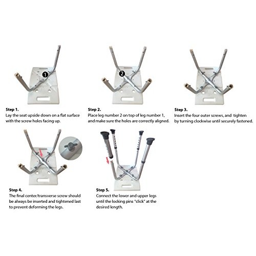 Ez2care Adjustable Lightweight Shower Bench, Bathtub Stool, White, 12.5 to 18...