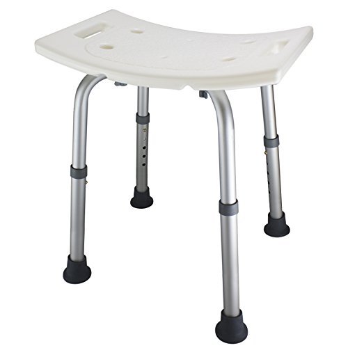 Ez2care Adjustable Lightweight Shower Bench, Bathtub Stool, White, 12.5 to 18...