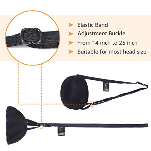 eZAKKA Eye Patches for Adults, 2 Pieces Silk Elastic Eyepatch Patch for Lazy ...