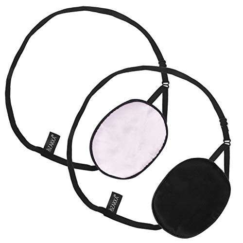 eZAKKA Eye Patches for Adults, 2 Pieces Silk Elastic Eyepatch Patch for Lazy ...