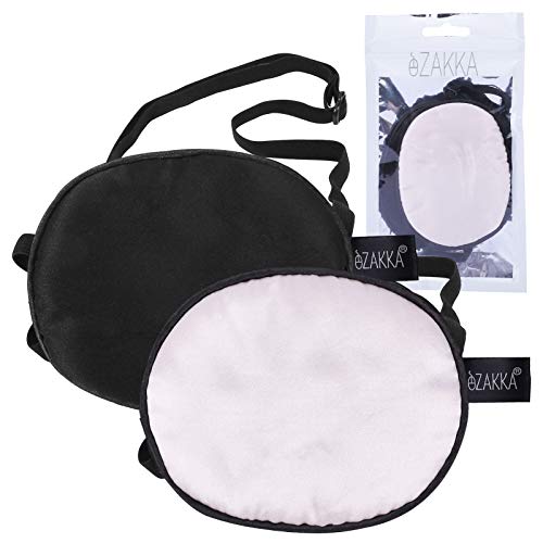 eZAKKA Eye Patches for Adults, 2 Pieces Silk Elastic Eyepatch Patch for Lazy ...