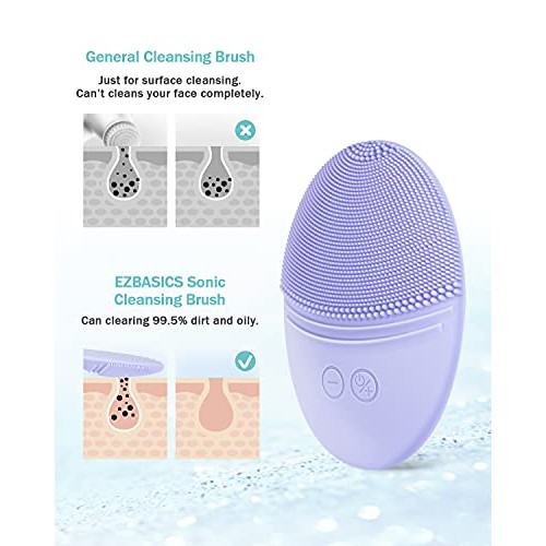 EZBASICS Facial Cleansing Brush made with Ultra Hygienic Soft Silicone, Water...