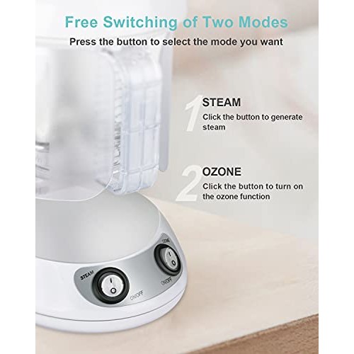 Hair Steamer EZBASICS 2 in 1 Ion Facial Steamer with Extendable Arm Table Top...