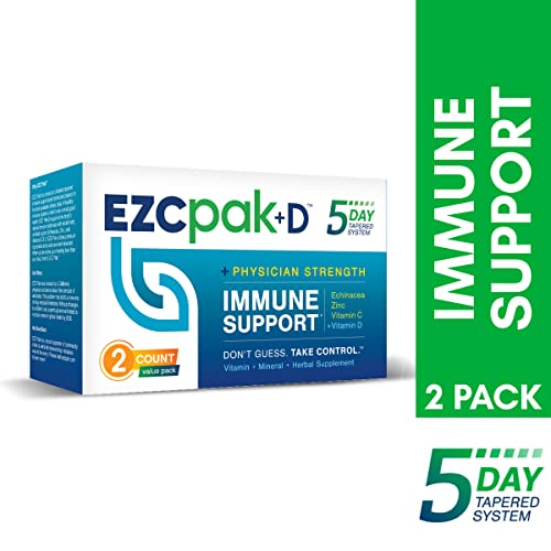 EZC Pak+D 5-Day Immune System Booster for Cold and Flu Relief with Echinacea,...