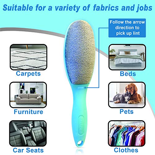 ezclean 3 Pack, 3 Colors, Lint Brush for Clothes, Furniture, Double Sided Pet...