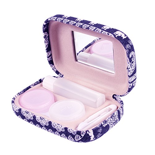 Portable Travel Contact Lens Case Box Eye Care Kit Holder Mirror Box (Blue)
