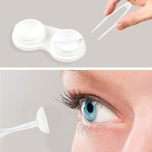 Portable Travel Contact Lens Case Box Eye Care Kit Holder Mirror Box (Gold+Ro...