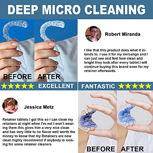 EZGO Retainer Cleaner Tablets, Denture Cleaning Tablets for Mouth Guard, Nigh...