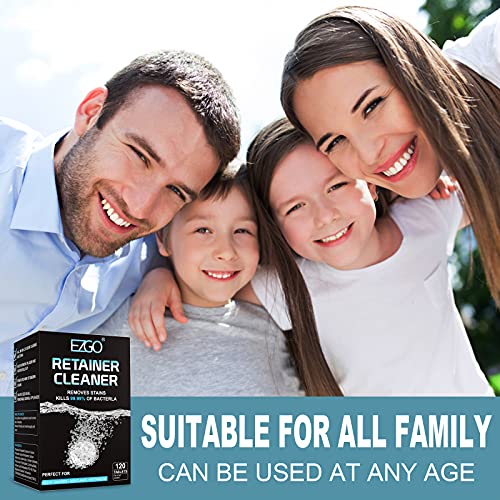 EZGO Retainer Cleaner Tablets, Denture Cleaning Tablets for Mouth Guard, Nigh...