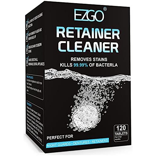 EZGO Retainer Cleaner Tablets, Denture Cleaning Tablets for Mouth Guard, Nigh...