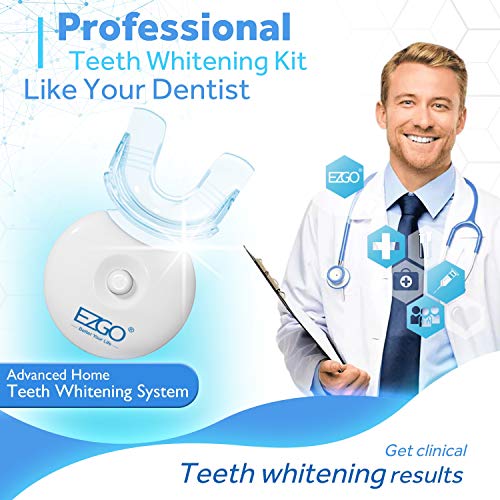 EZGO Teeth Whitening Kit with LED Light, 5 X LED Fast-Result Teeth Whitener w...