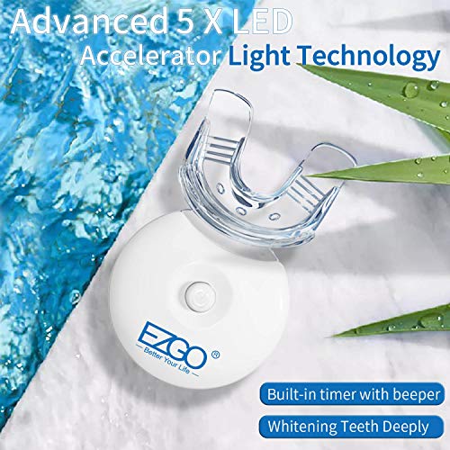 EZGO Teeth Whitening Kit with LED Light, 5 X LED Fast-Result Teeth Whitener w...