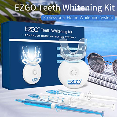 EZGO Teeth Whitening Kit with LED Light, 5 X LED Fast-Result Teeth Whitener w...
