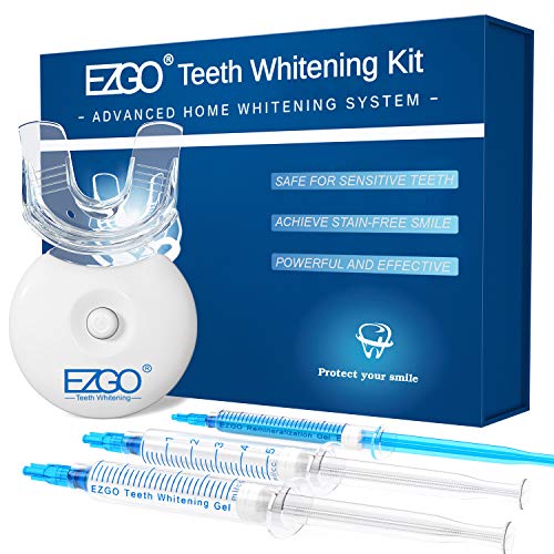 EZGO Teeth Whitening Kit with LED Light, 5 X LED Fast-Result Teeth Whitener w...