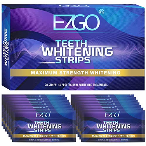EZGO Teeth Whitening Strips, 28 Non-Sensitive White Strips Teeth Whitening Ki...