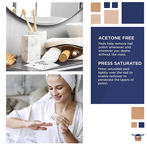 EZGOODZ Nail Polish Remover Pads Pack of 100 Nail Polish Remover Wipes, 2 ply...