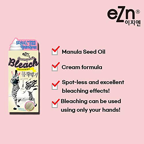 eZn Creamy Hair Bleaching Cream Permanent Hair Color Formulated with Marula S...