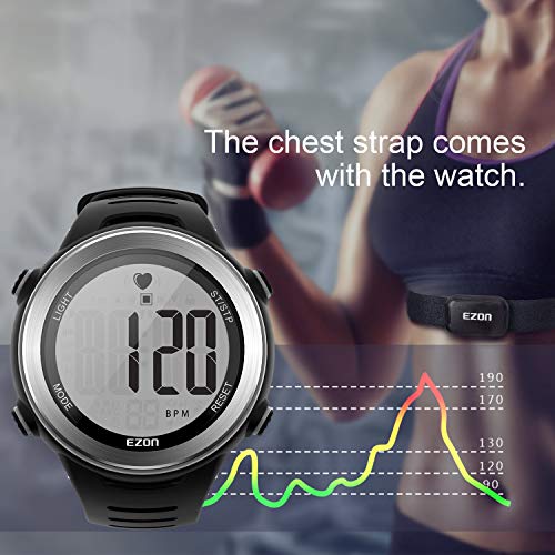 EZON Heart Rate Monitor and Chest Strap,Exercise Heart Rate Monitor,Sports Wa...