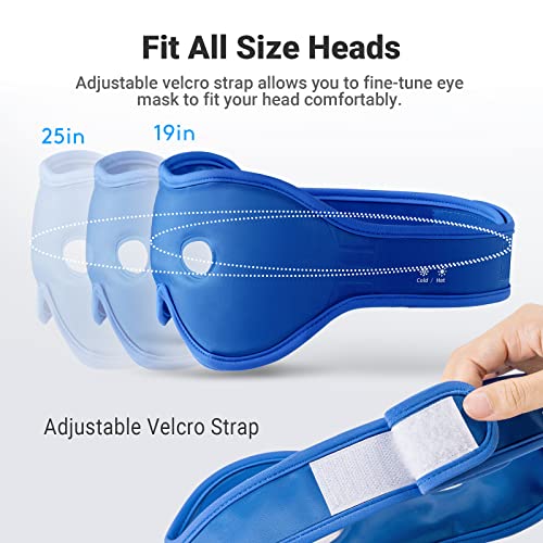 Gel Eye Mask Reusable Cooling Eye Mask with Eye Holes, Cold Eye Sleep Mask fo...