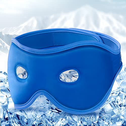 Gel Eye Mask Reusable Cooling Eye Mask with Eye Holes, Cold Eye Sleep Mask fo...