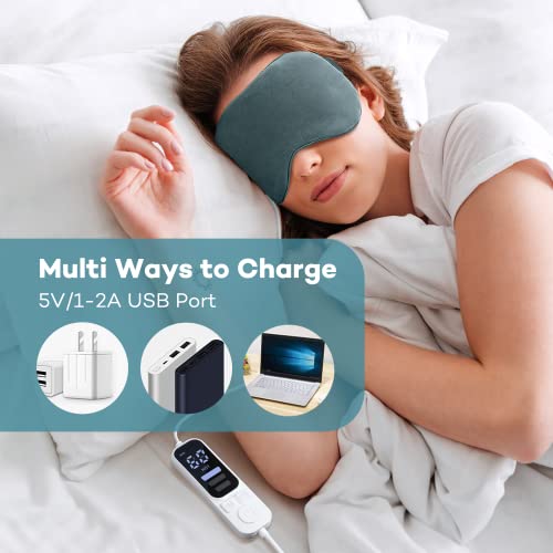 Heated Eye Mask for Dry Eyes, Stress Relief Sleep Mask for Men Women,Warm Com...