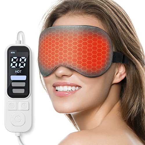 Heated Eye Mask for Dry Eyes, Stress Relief Sleep Mask for Men Women,Warm Com...
