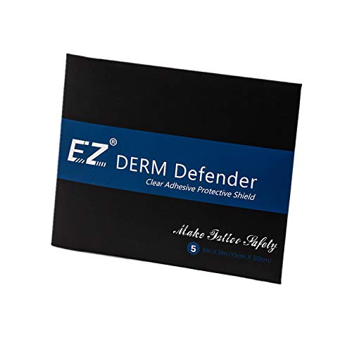 EZTAT2 Derm Defender Tattoo Aftercare Waterproof Bandage 6 inch x 4 inch Tran...
