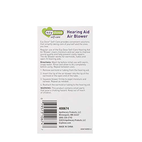 EZY DOSE Hearing Aid Blower | Clears Moisture & Ear Wax | Helps Improve Sound...