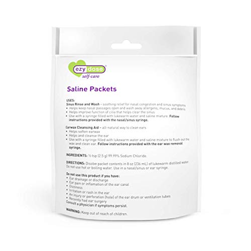 EZY DOSE Saline Nasal Rinse Packets, Individually Wrapped Sinus Refill Packet...