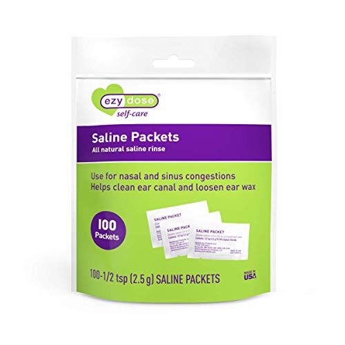 EZY DOSE Saline Nasal Rinse Packets, Individually Wrapped Sinus Refill Packet...