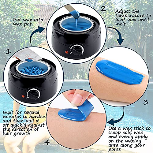 EzyGenix Wax Warmer, Hair Removal Waxing Kit, Target for Facial Bikini Area A...