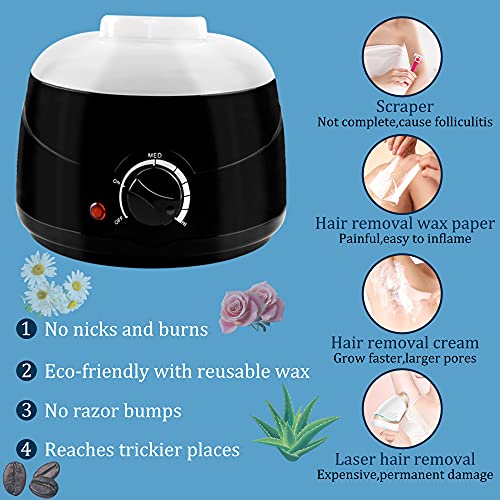 EzyGenix Wax Warmer, Hair Removal Waxing Kit, Target for Facial Bikini Area A...
